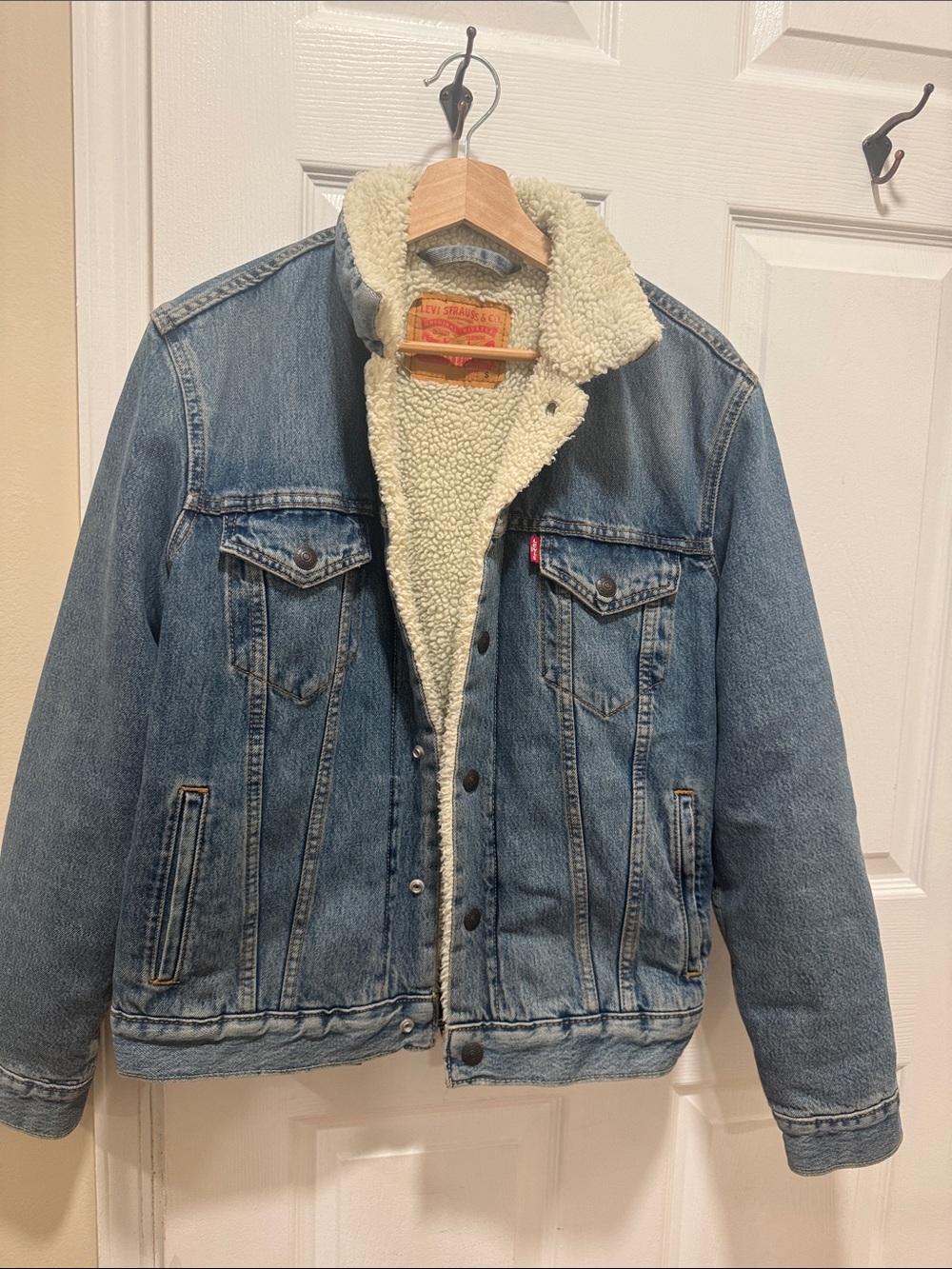 Levi's Light Blue Denim Sherpa Jacket